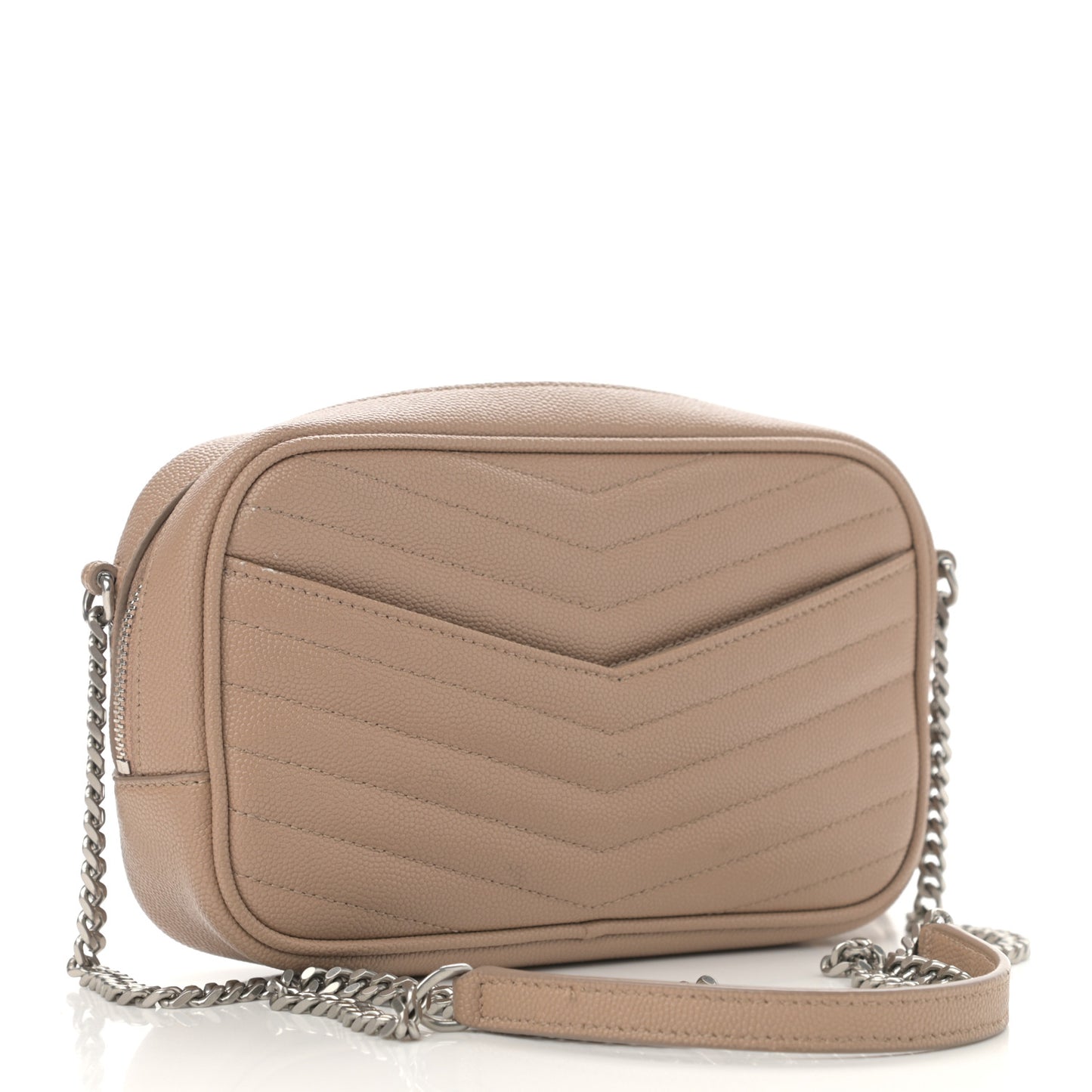 Grain De Poudre Matelasse Monogram Mini Lou Camera Bag Dark Latte