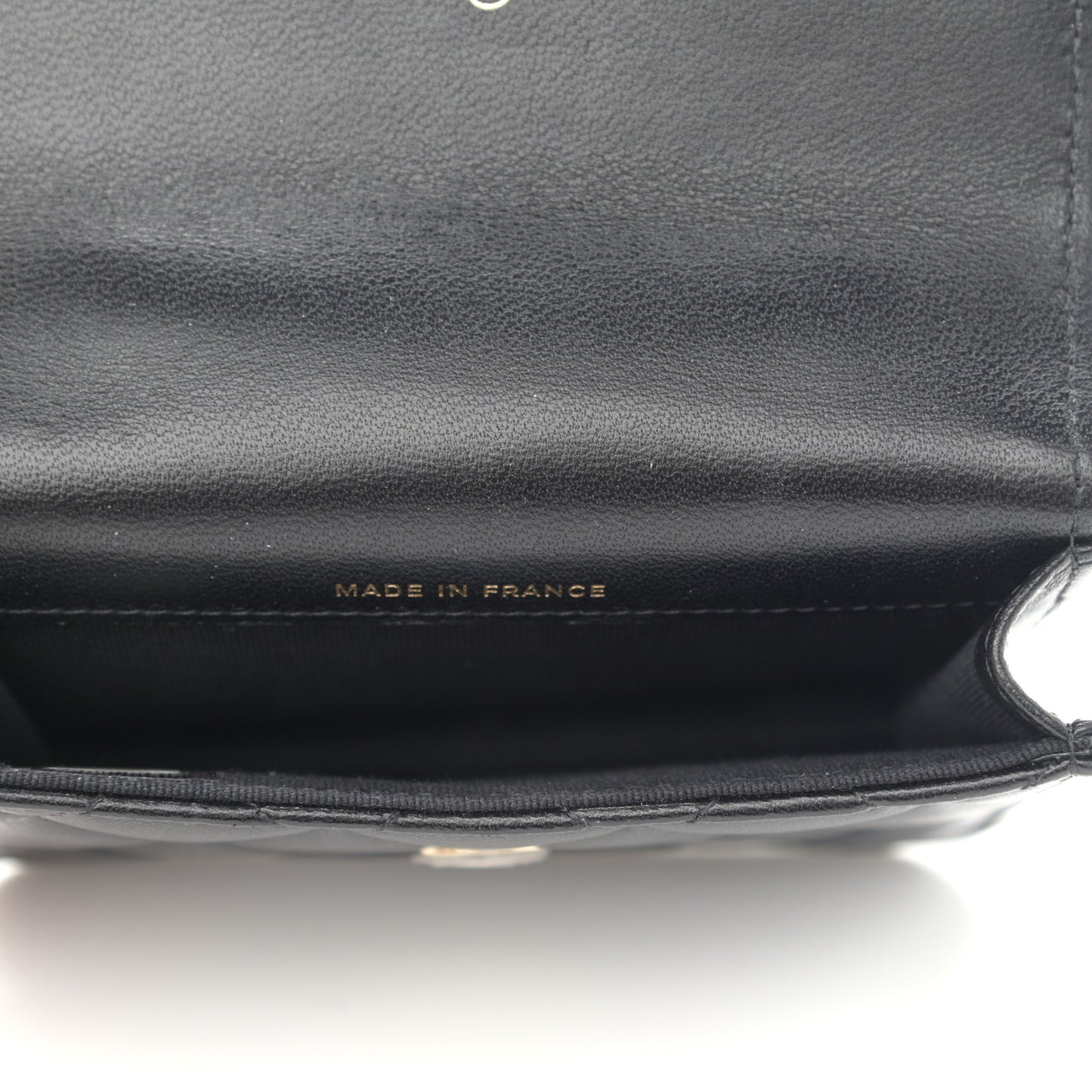 Lambskin Quilted Top Handle Flap Coin Purse With Chain Black