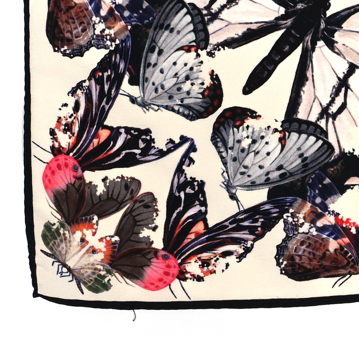 Silk Chiffon Butterfly Scarf White