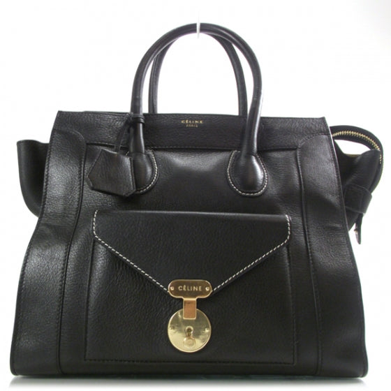 Calfskin Mini Envelope Luggage Black