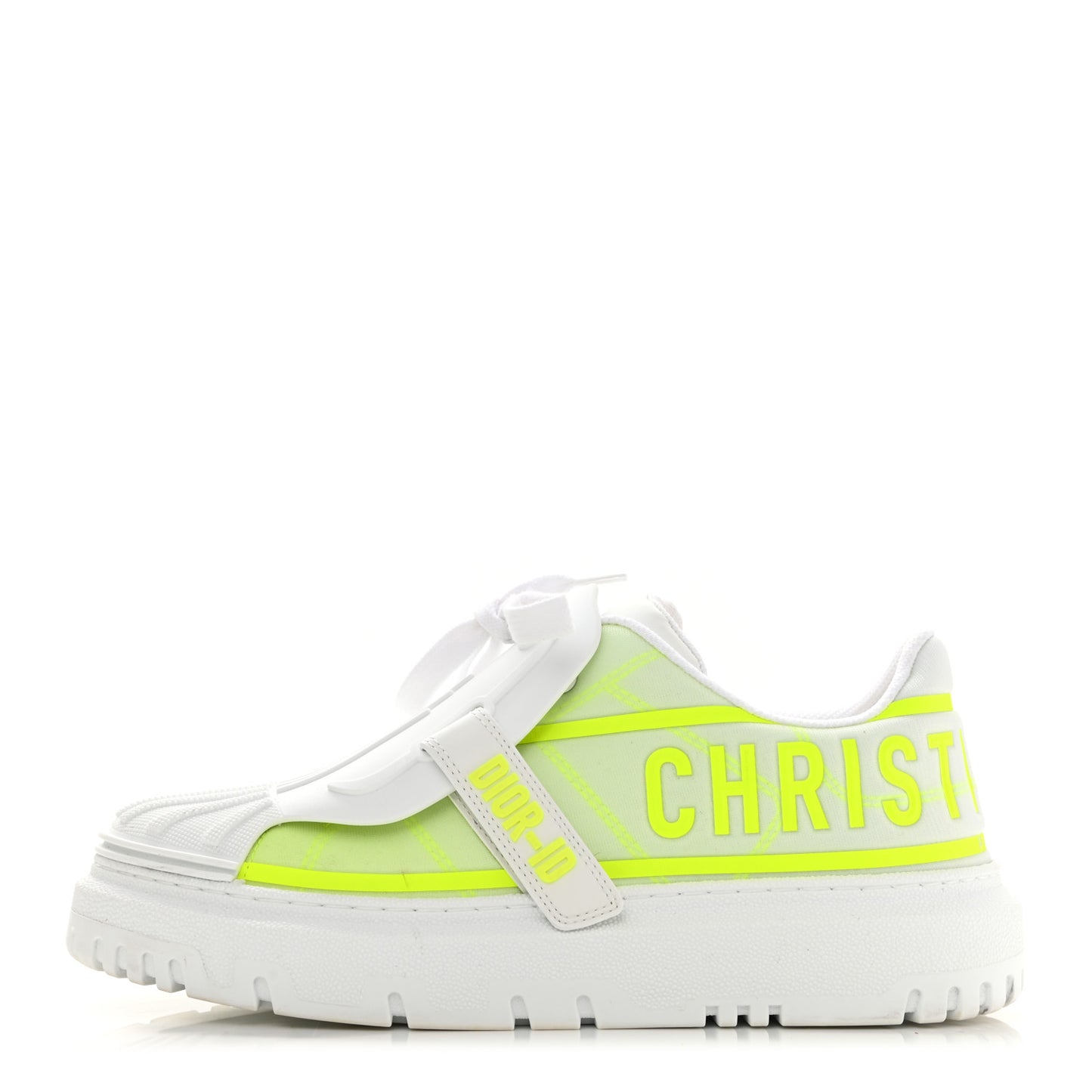 Reflective Fabric Shaded Dior-ID Platform Sneakers 38 Yellow Fluo