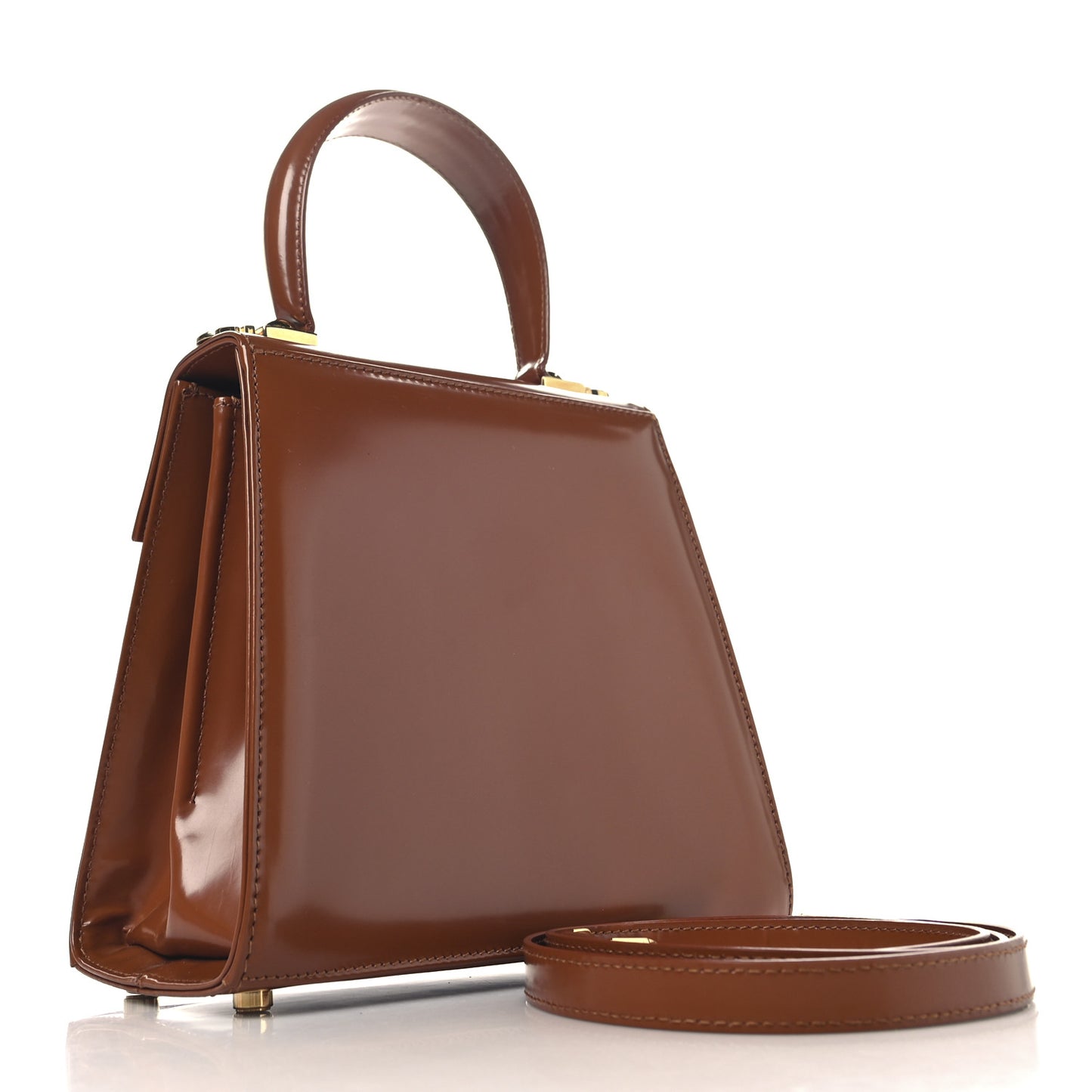 Brushed Off Calfskin Small Iconic Top Handle Cuoio