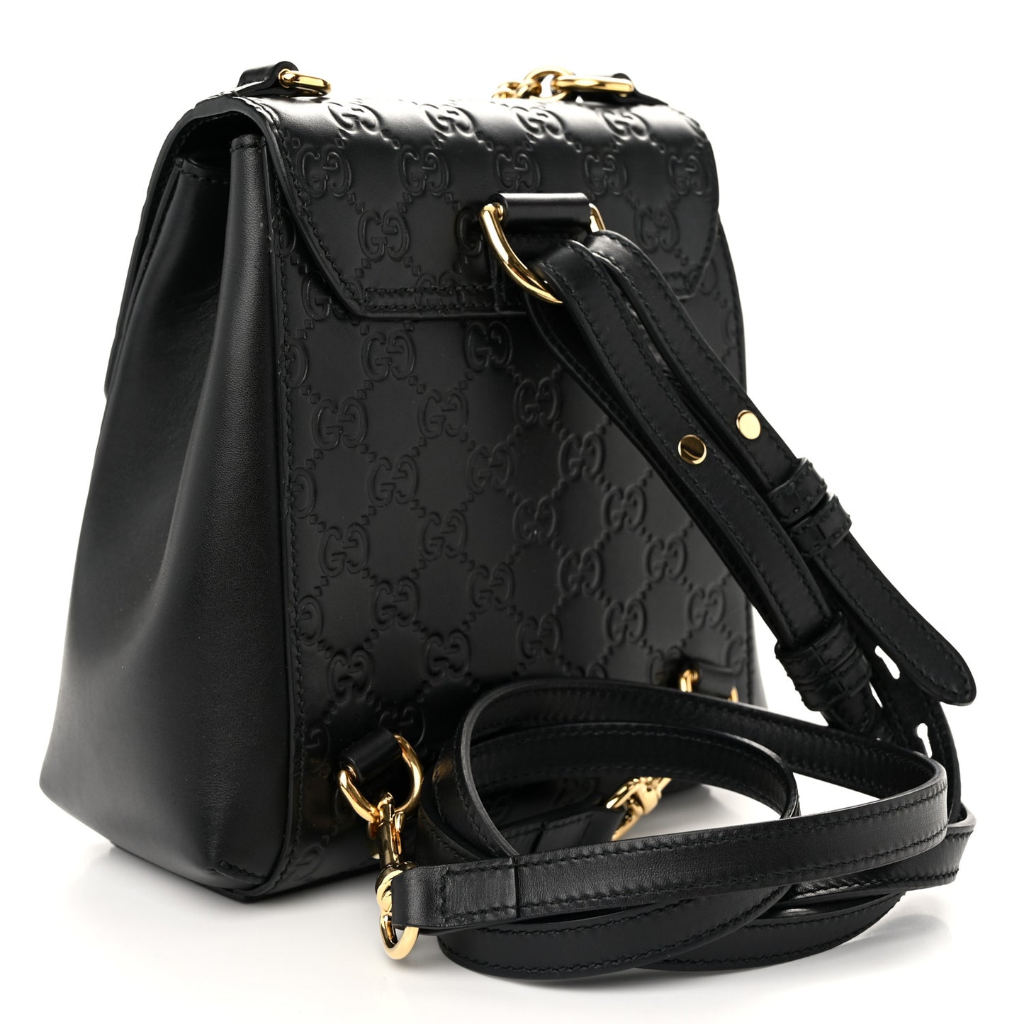 Guccissima Signature Padlock Backpack Black
