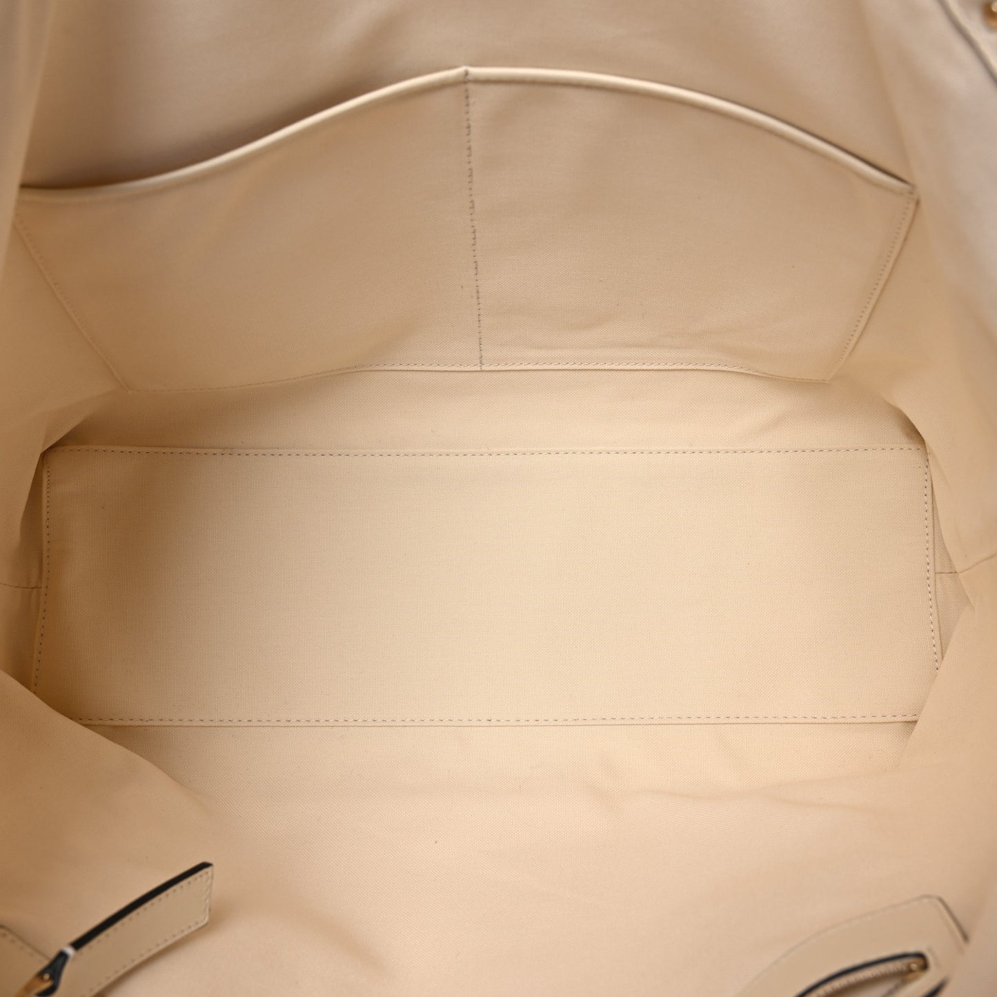 Metallic Boucle Raffia Calfskin Rockstud Shoulder Tote White Gold Ivory