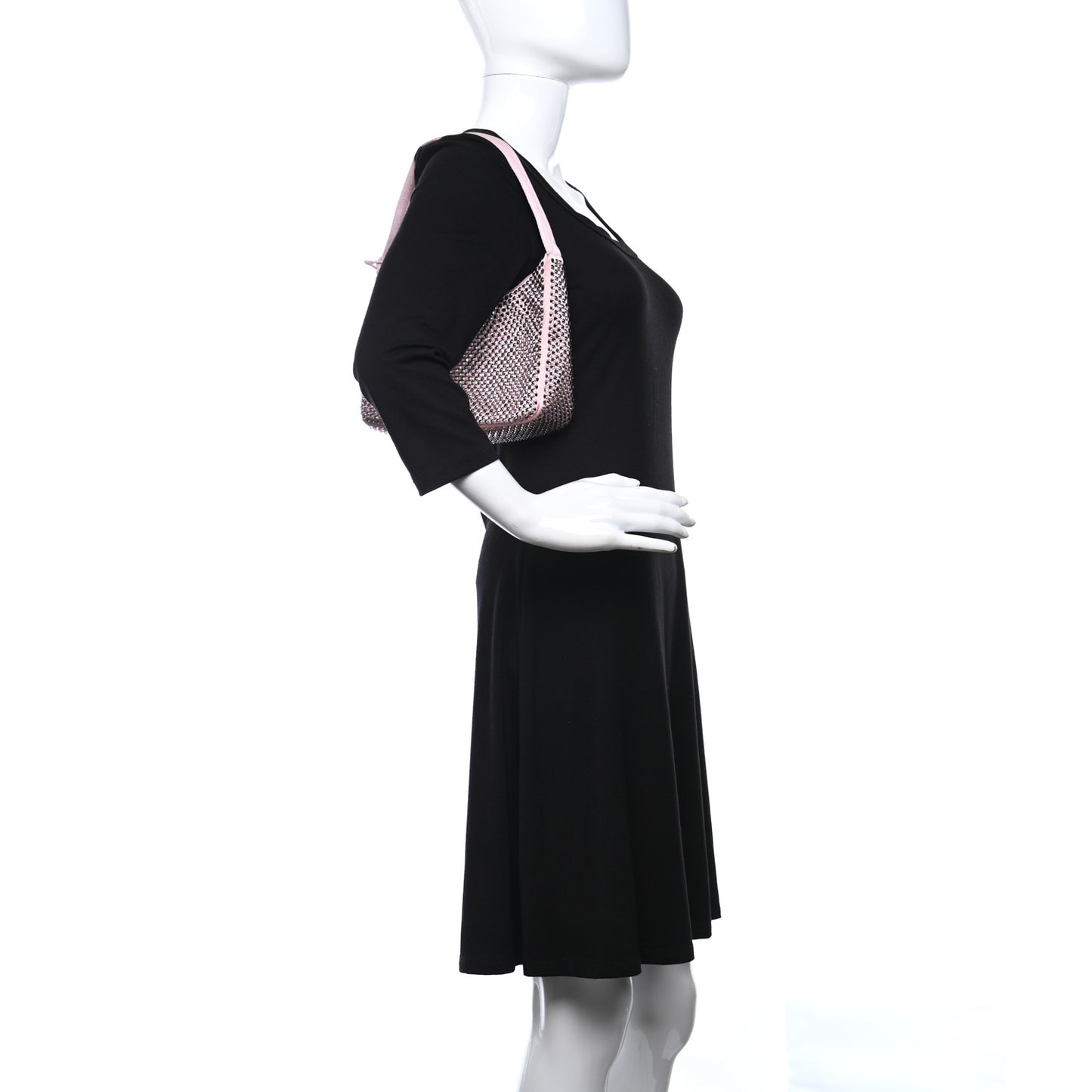 Satin Crystal Mini Re-Edition 2000 Bag Alabastro