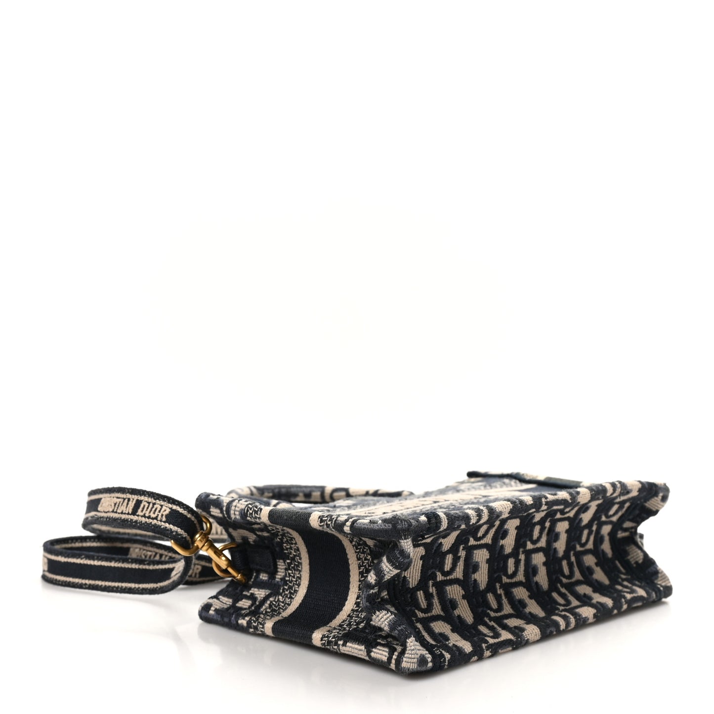 Oblique Mini Book Tote With Strap Blue Multicolor