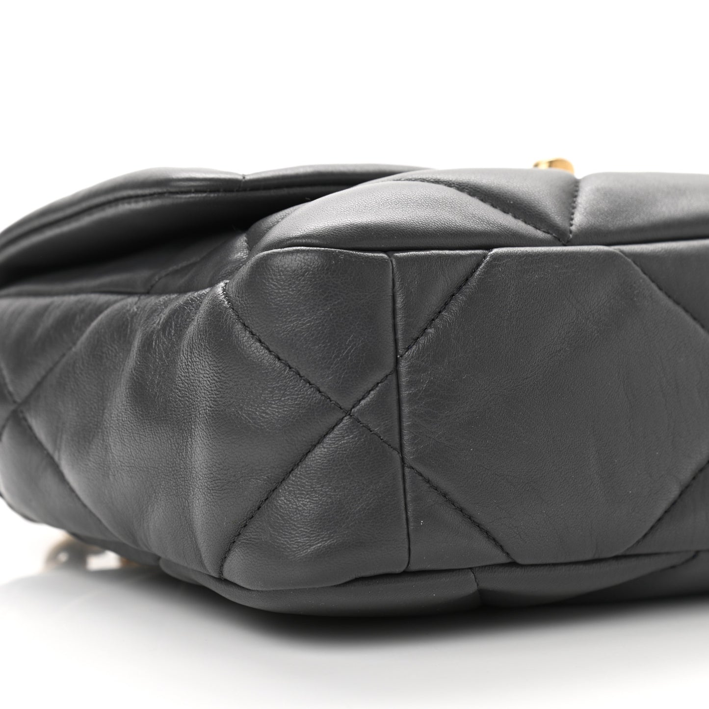 Lambskin Quilted Medium Chanel 19 Flap Dark Grey