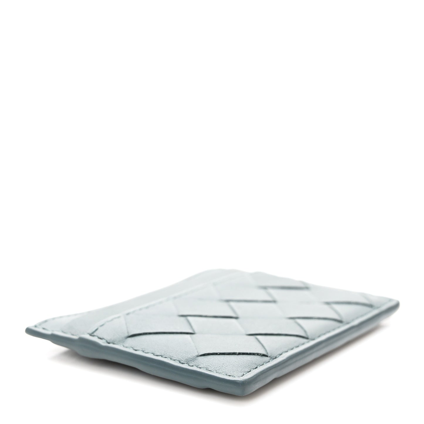 Calfskin Intrecciato Credit Card Case Aloe