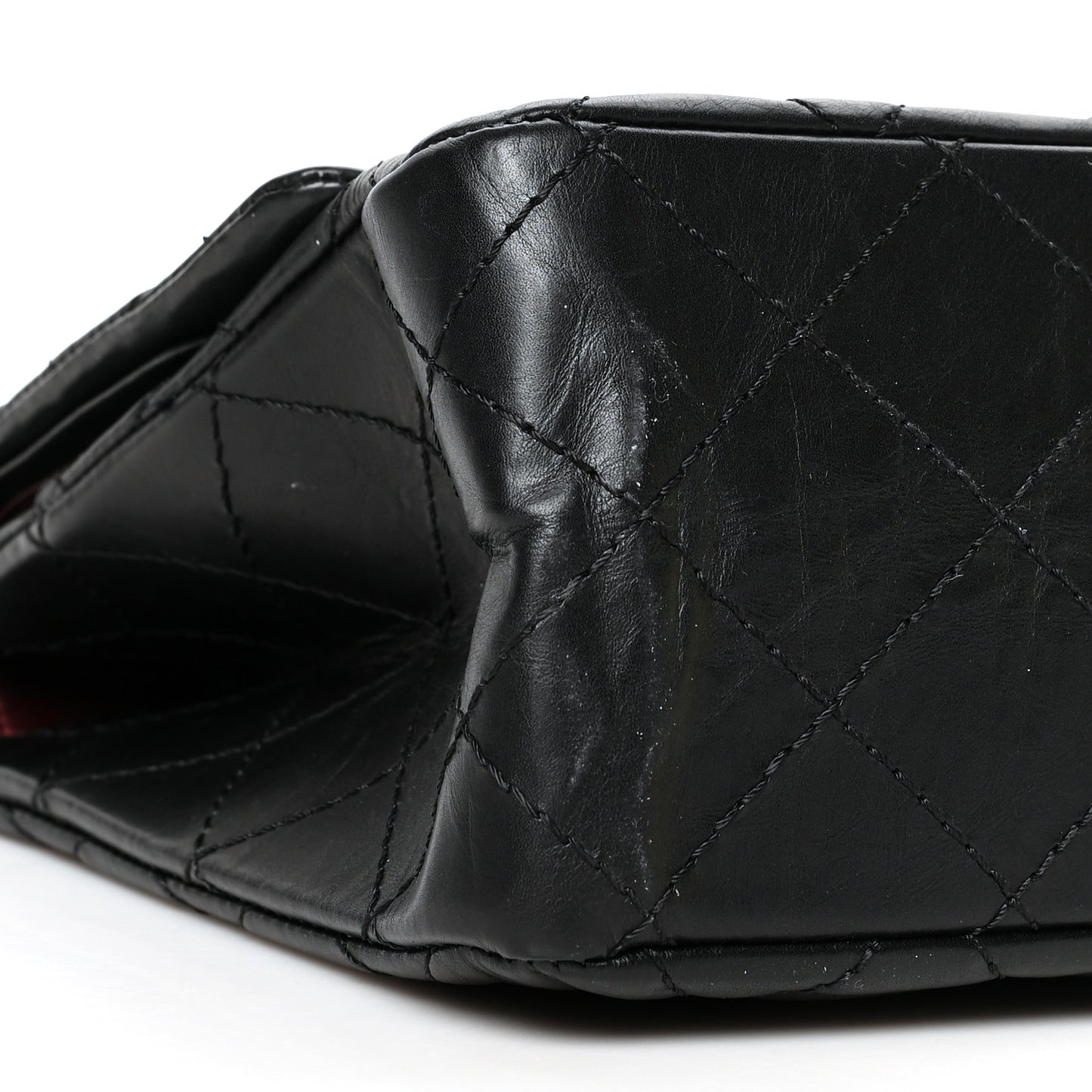 Aged Calfskin Quilted 2.55 Reissue 227 Flap Black