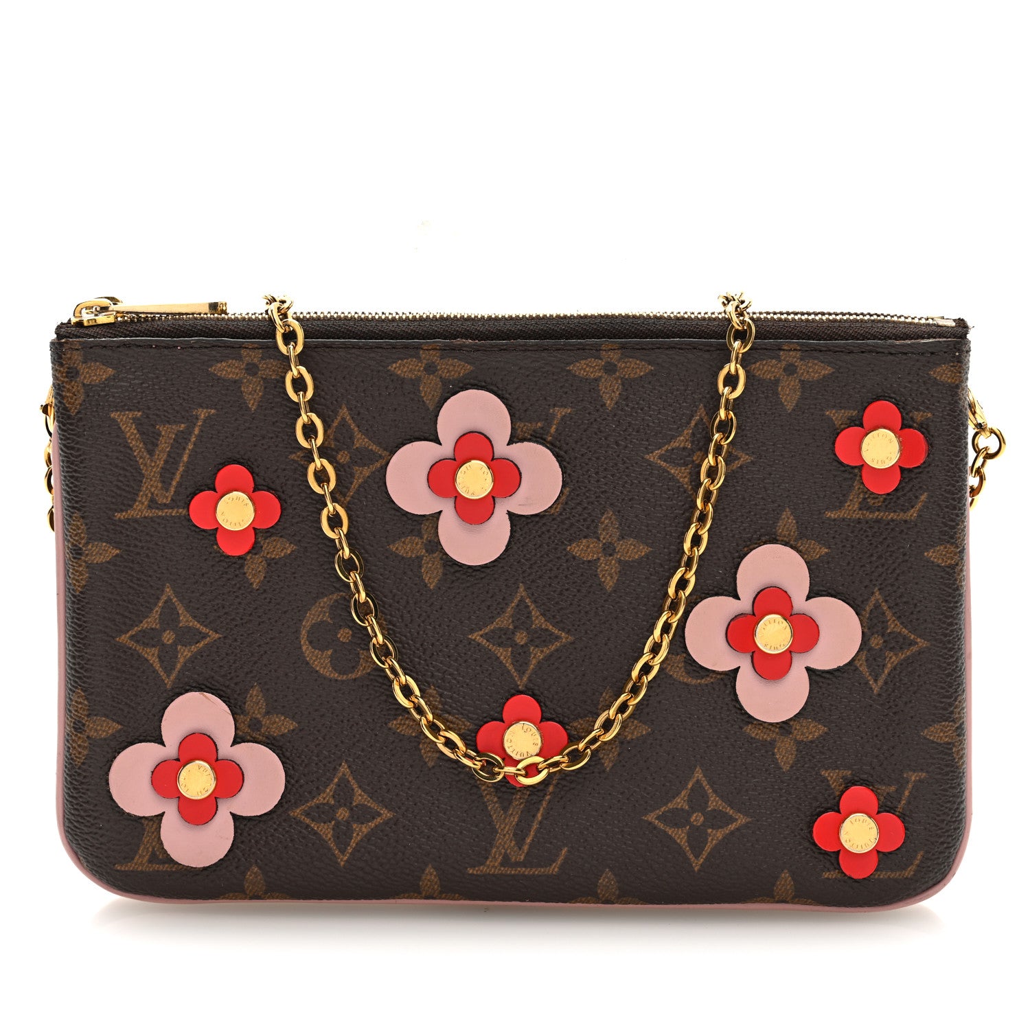 Louis Vuitton Monogram Blooming Flowers Double Zip Pochette