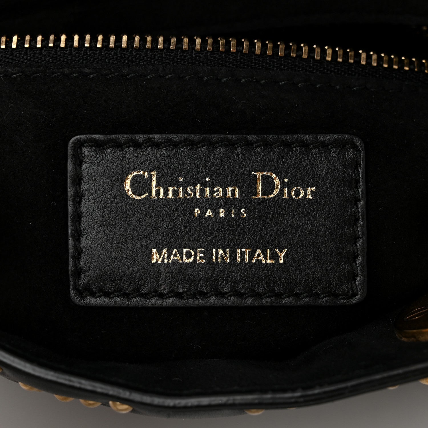 Christian Dior Lambskin Studded Mini Supple Lady Dior Black 6 of 11