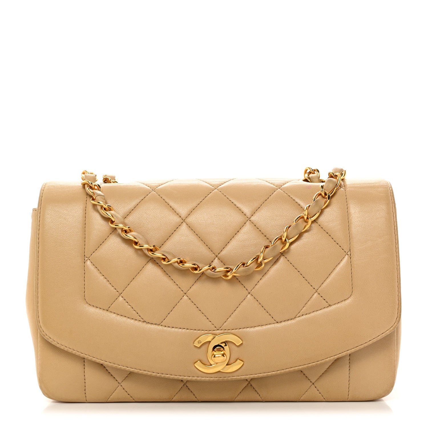 Chanel Lambskin Quilted Small Single Flap Beige 1 of 12