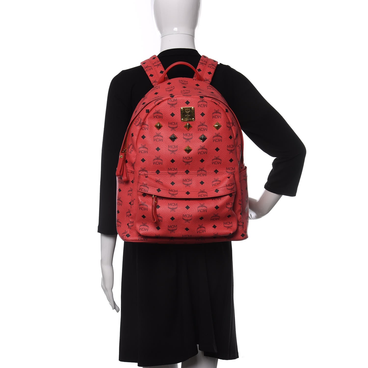 MCM Visetos Medium Sprinkle Stud Stark Backpack Corail 2 of 9