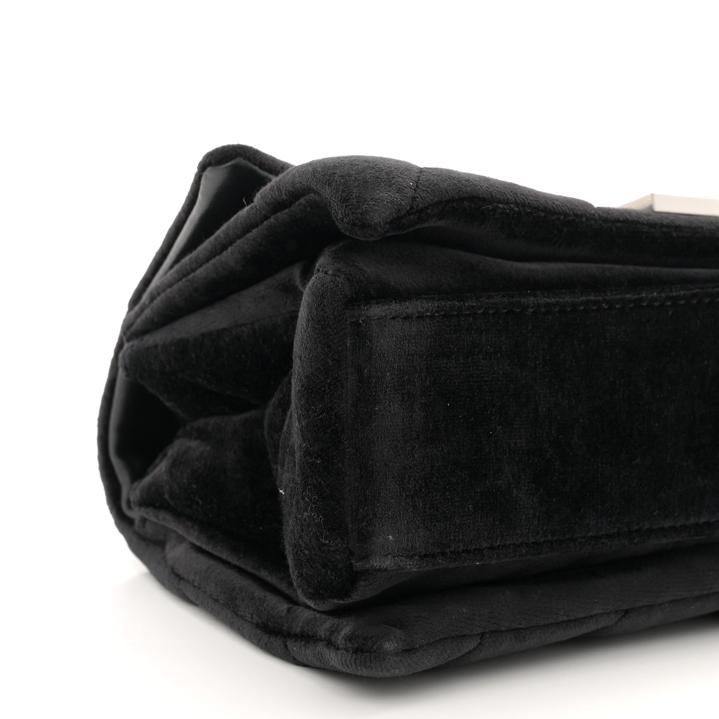 Velvet Quilted Small Crush Chain Bag Black