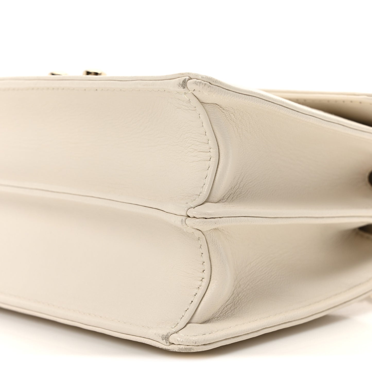 Lambskin Confidential Matelasse Chain Shoulder Bag White