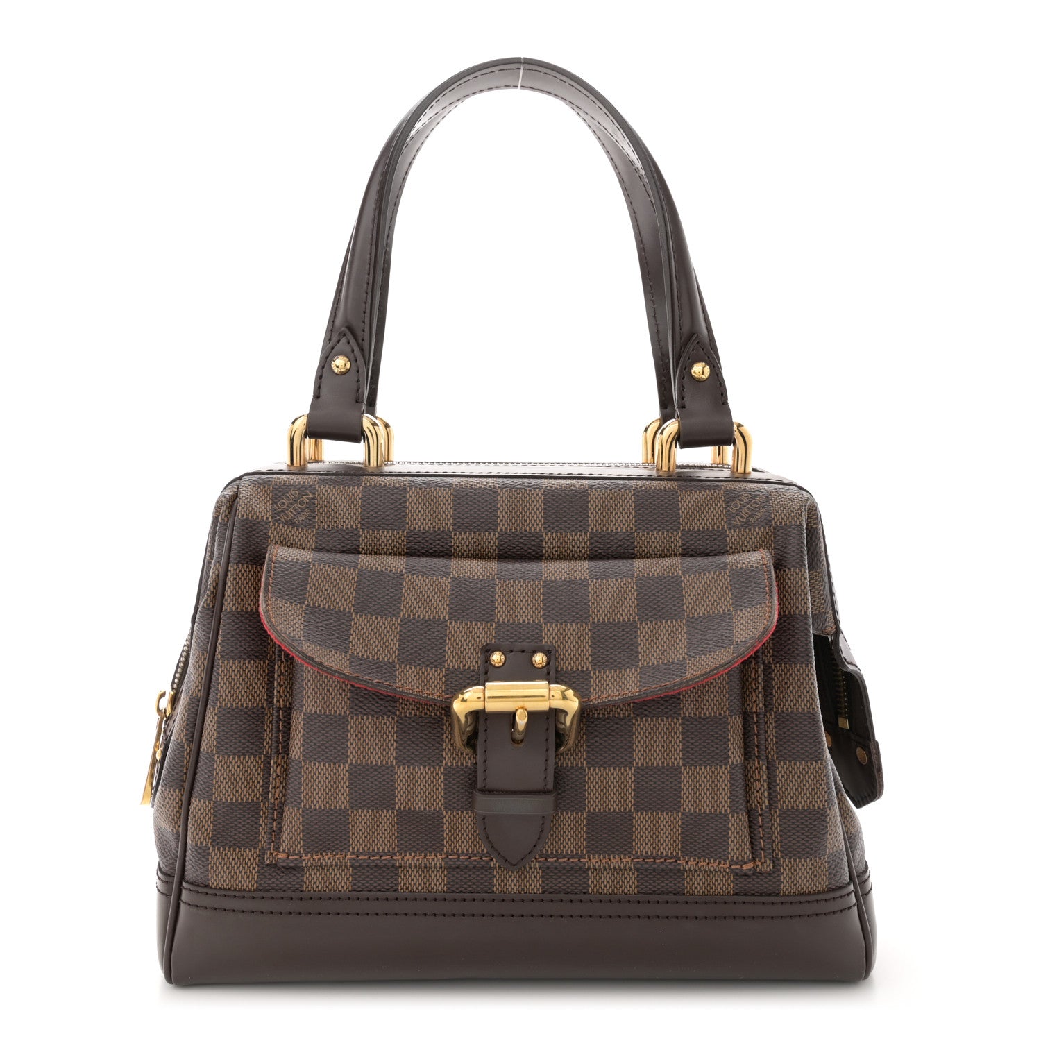 LOUIS VUITTON Damier Ebene Knightsbridge leather damier belt Handbag N51201 Brown