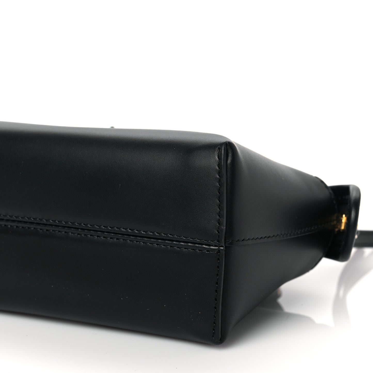 Vitello King Plexiglass Logo Embossed Mini By The Way Top Handle Boston Bag Black