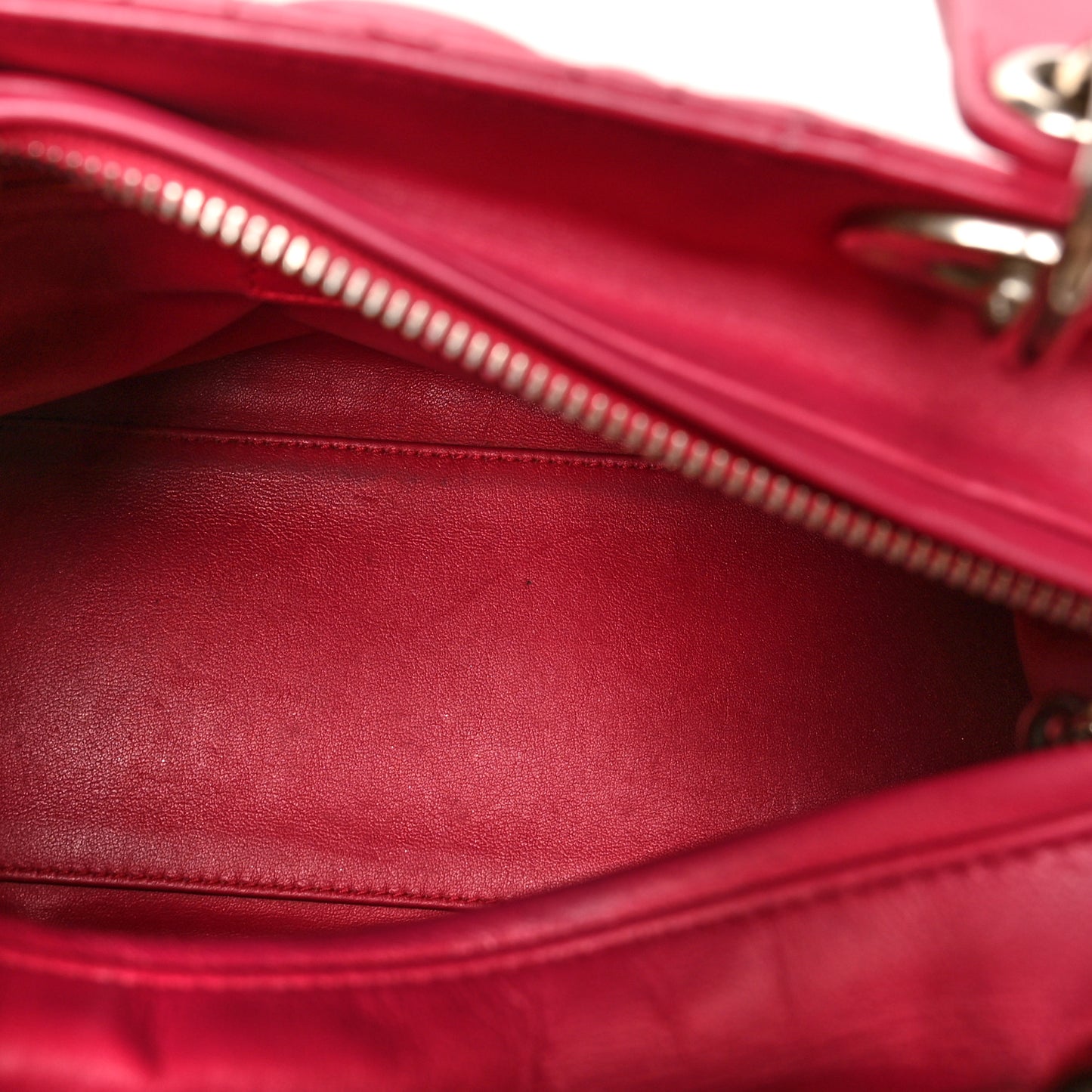 Lambskin Cannage Medium Pearl Lady Dior Dark Pink