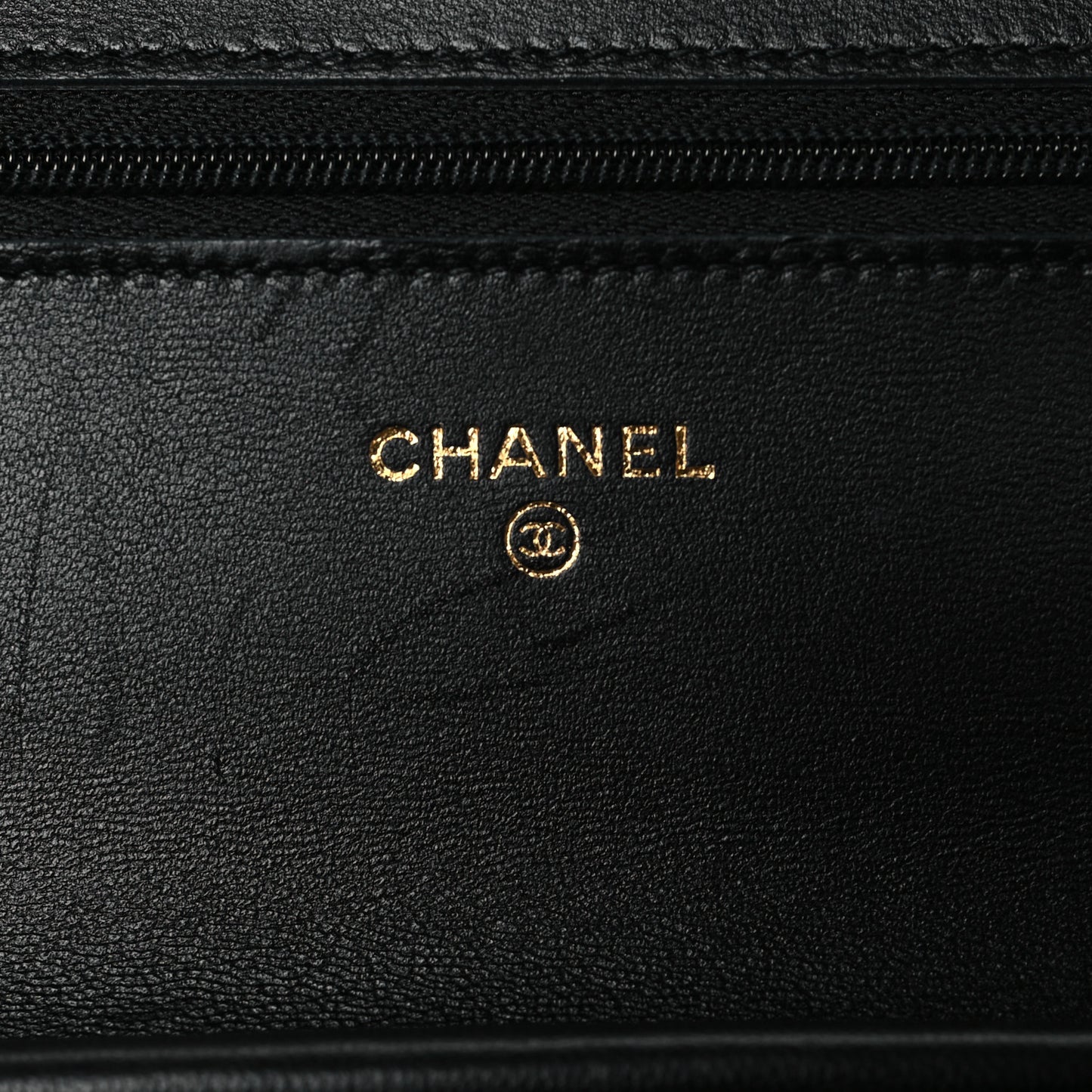 Lambskin Quilted Wallet On Chain WOC Black
