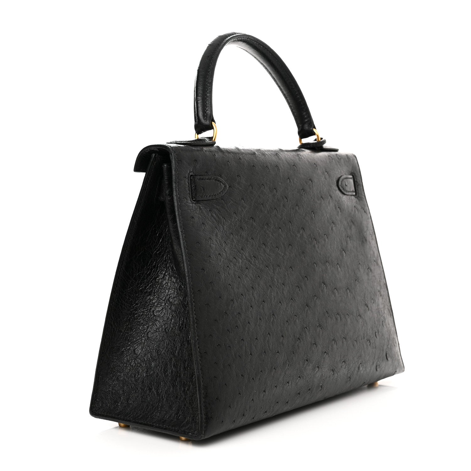 Hermes Ostrich Kelly Sellier 28 Black 3 of 18