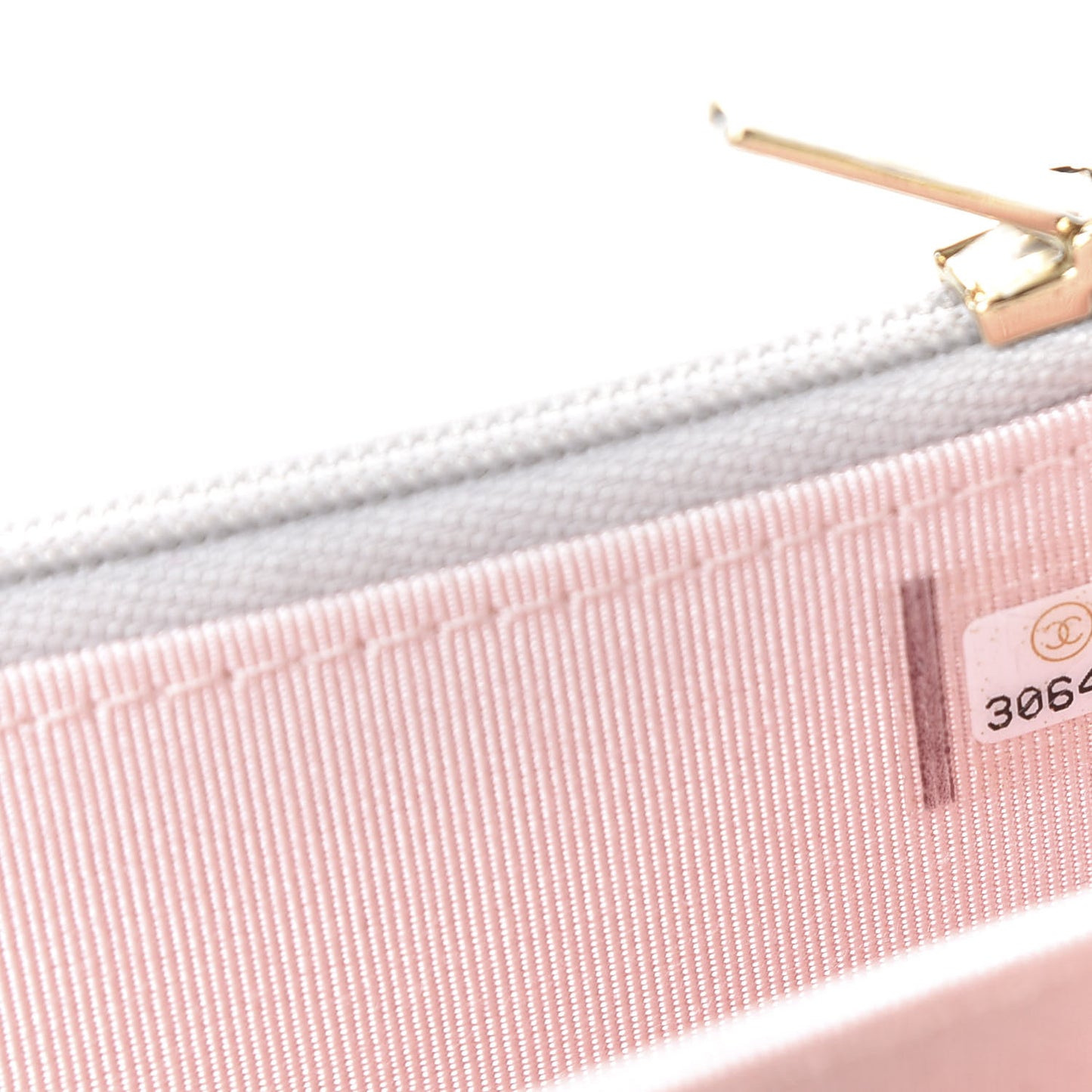 Iridescent Lambskin Quilted Mini Wallet On Chain WOC Ivory