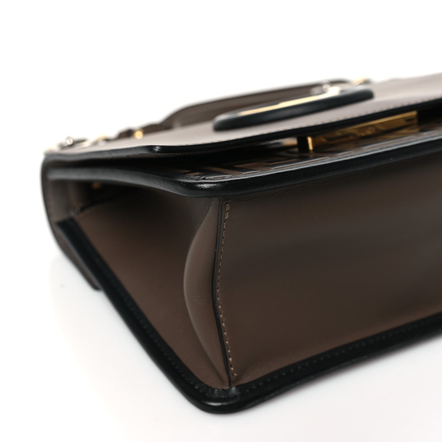 Vitello Century F is Fendi Bi-Color FF 1974 Embossed Small Kan I Shoulder Bag Maya Black