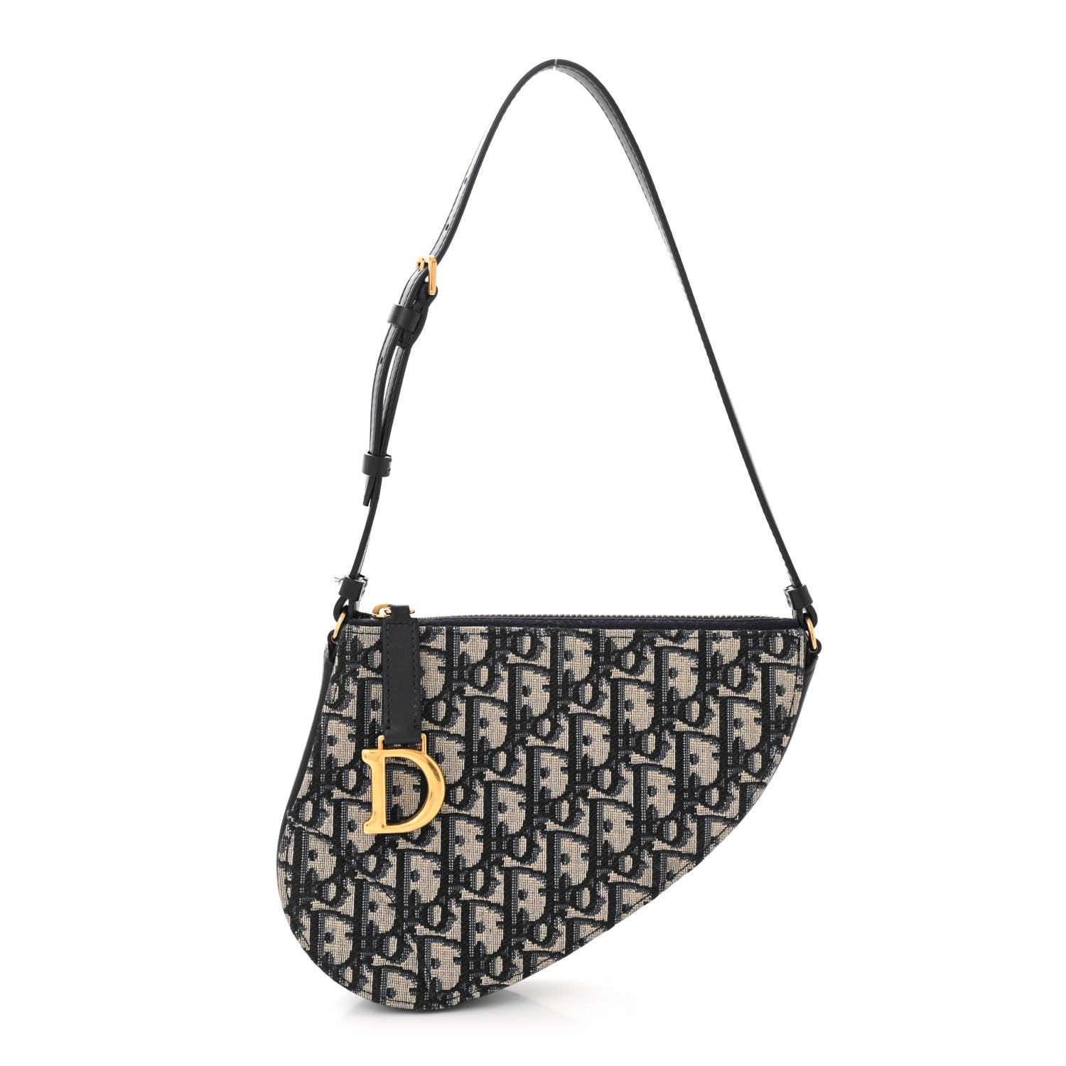 Christian Dior Oblique Saddle Rodeo Pouch Navy Blue 1 of 11