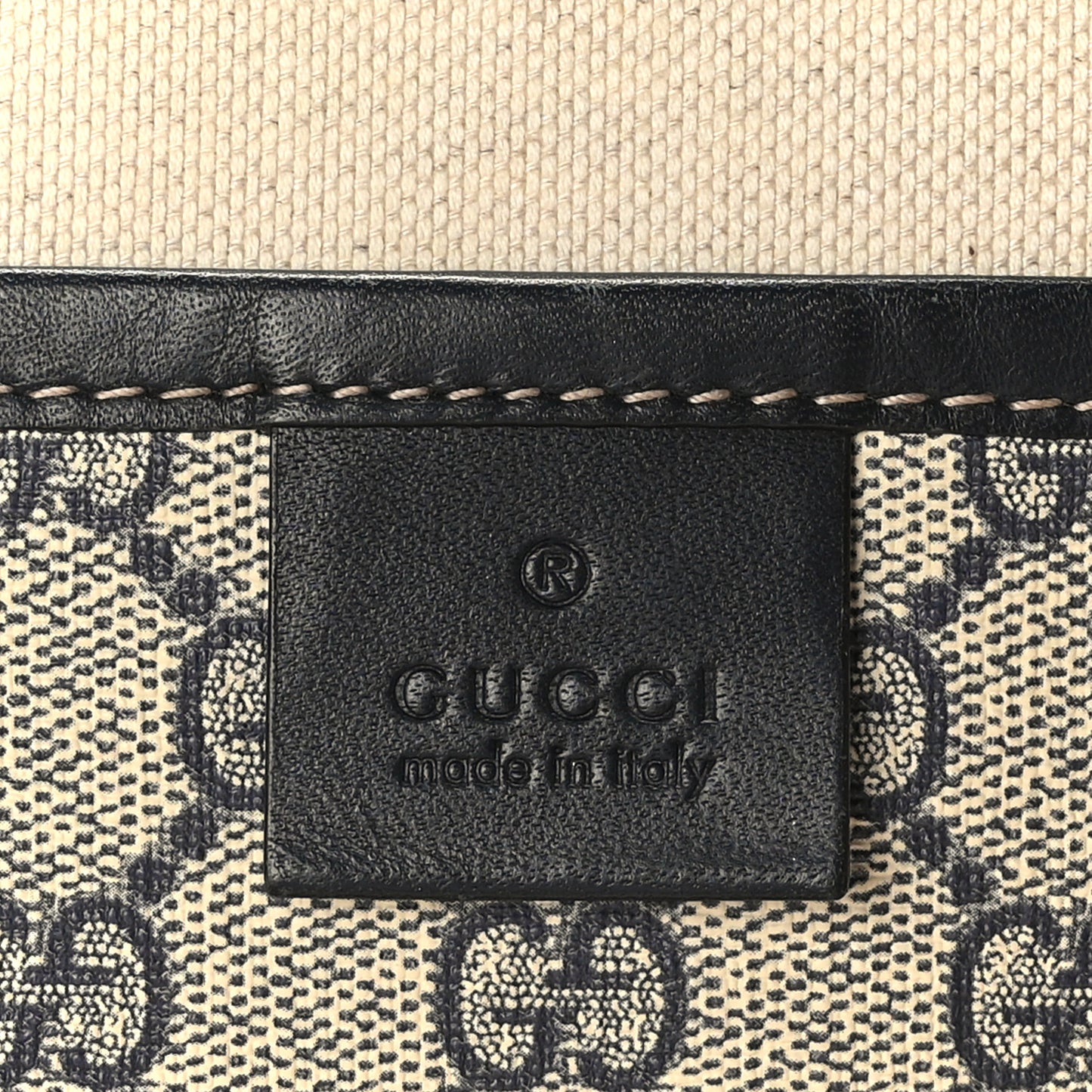 GG Plus Monogram Medium Signature Web Loop Tote Navy