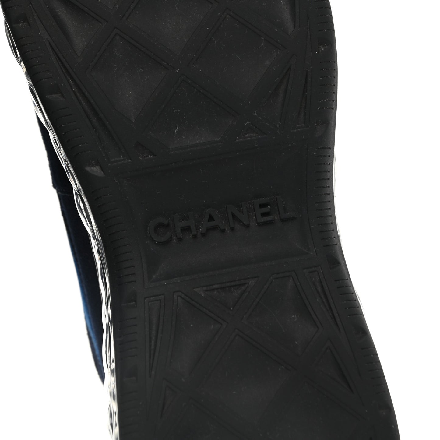 Suede Calfskin Velvet Grosgrain CC Sneakers 40 Navy Blue Black