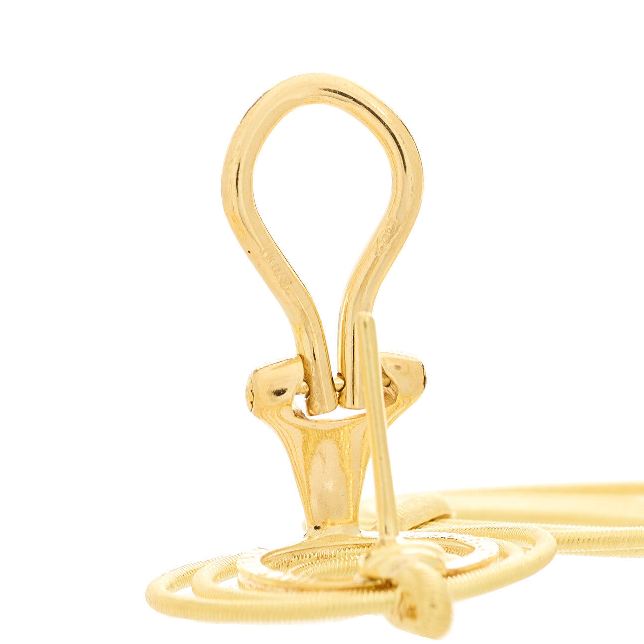 18K Yellow Gold Hawaii Waikiki Circle Drop Earrings