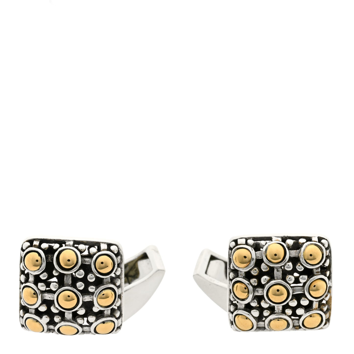 Sterling Silver 18K Yellow Gold Jaisalmer Dot Cufflinks