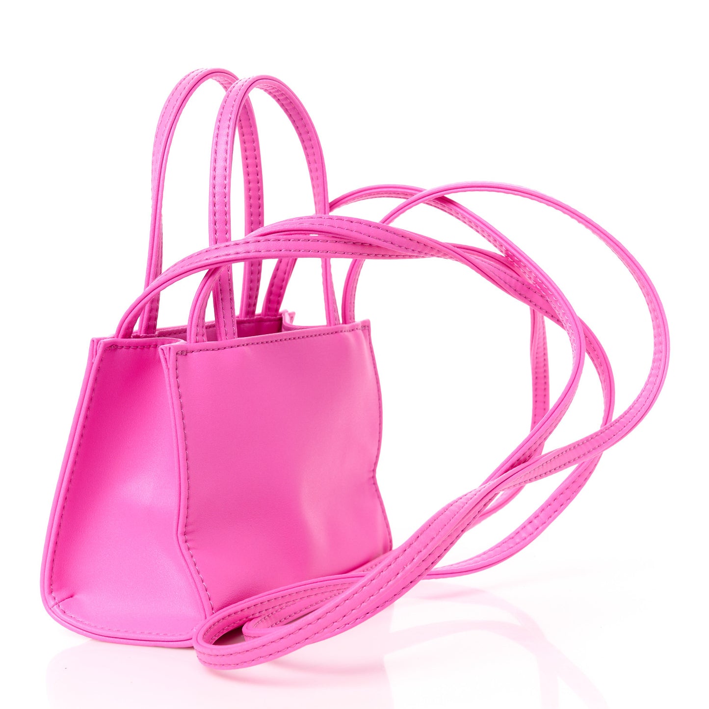 Vegan Leather Small Shopping Bag Azalea