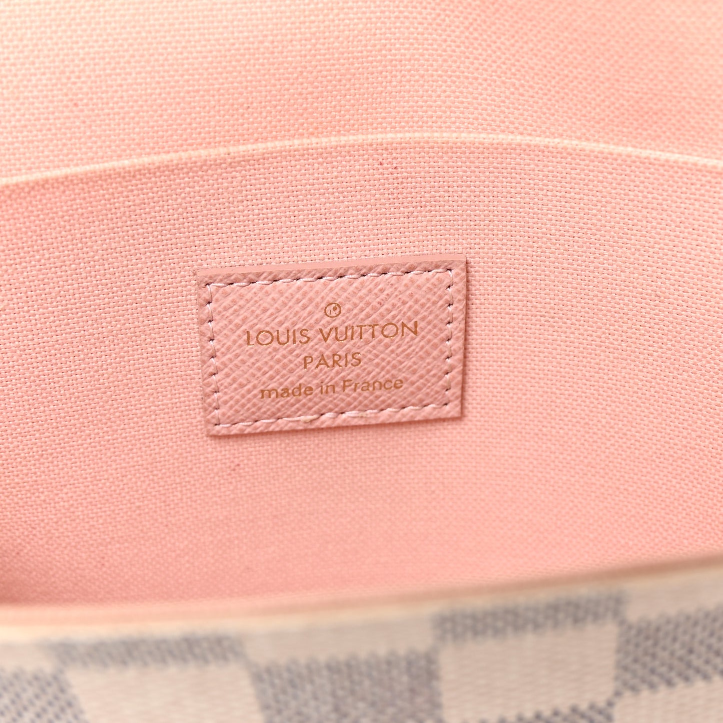 Damier Azur Pochette Felicie Chain Wallet Rose Ballerine