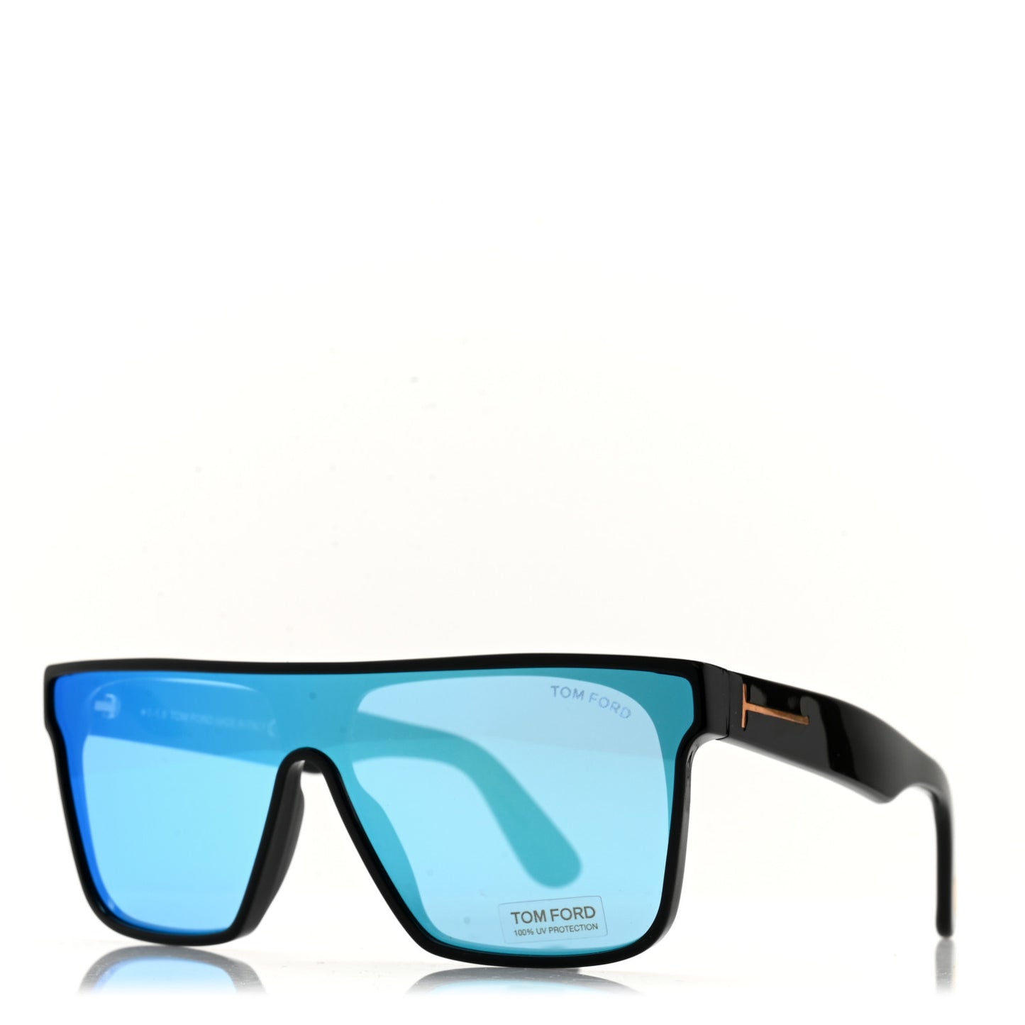 Acetate Mirrored Whyat Square Sunglasses TF709 Black Blue