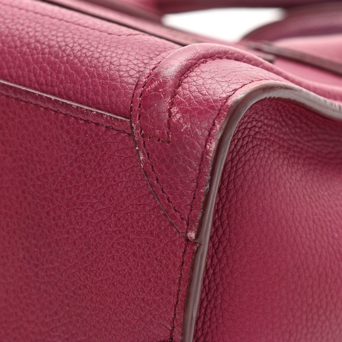 Drummed Calfskin Nano Luggage Plum