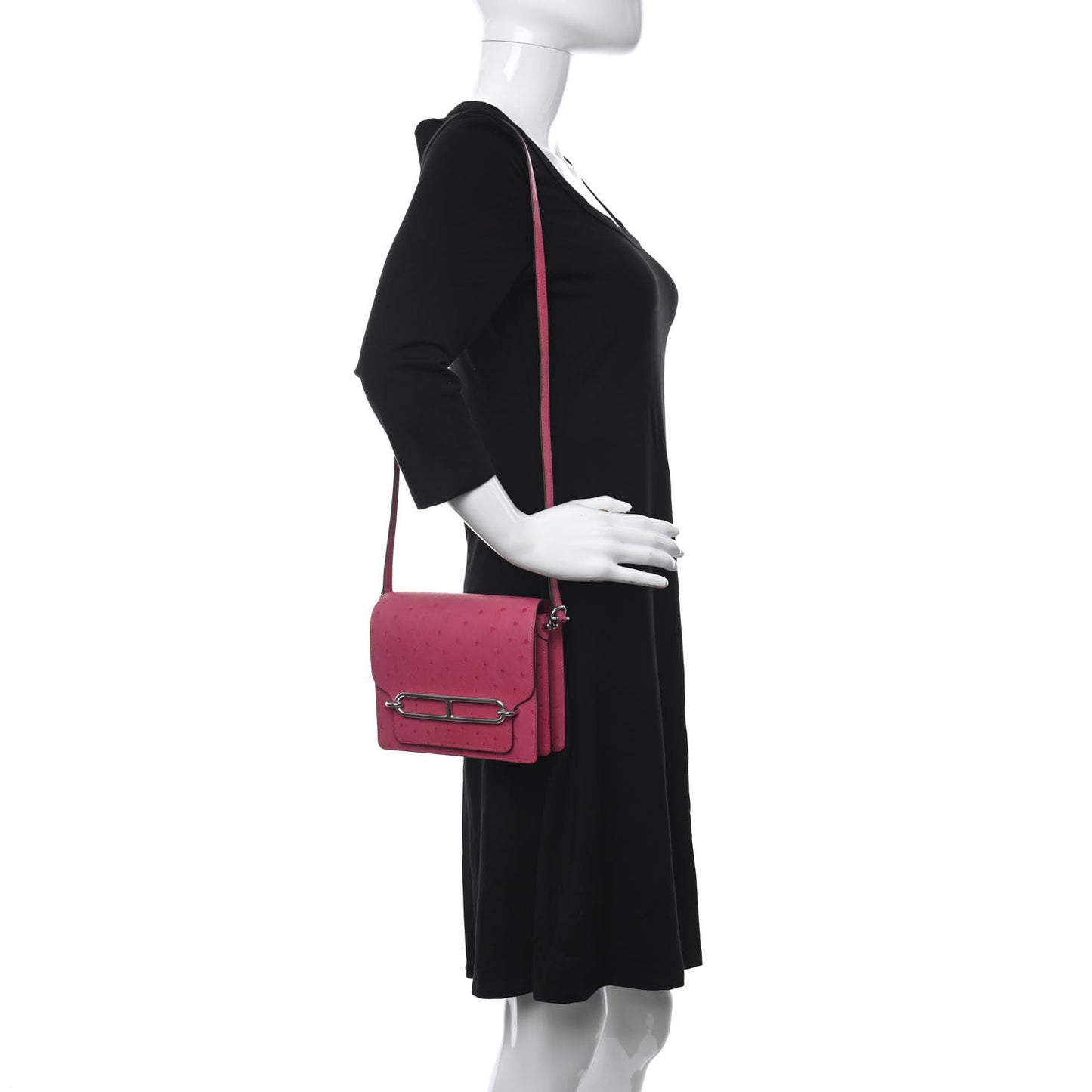 Ostrich Mini Sac Roulis Rose Pourpre