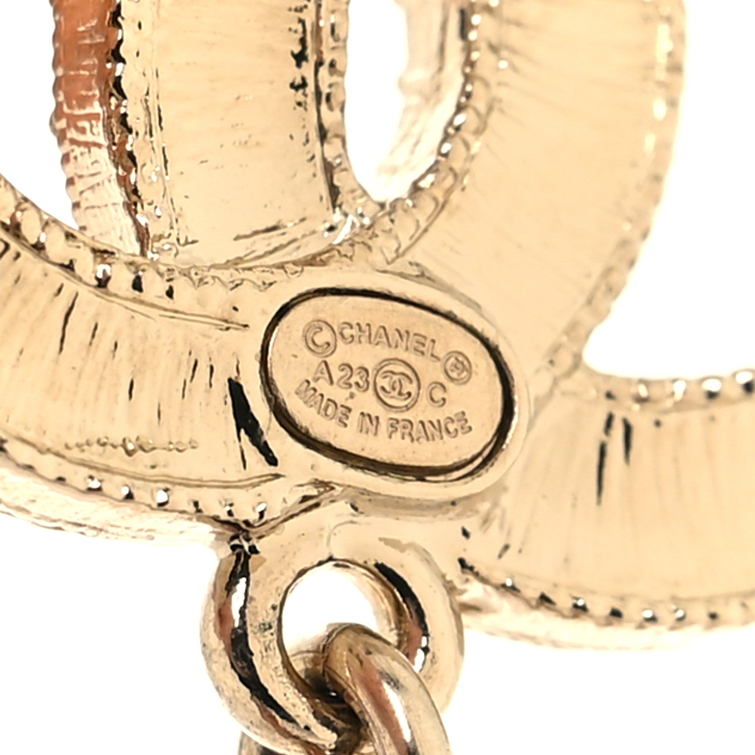 Chanel Metal Crystal CC Triple Drop Earrings Gold Multicolor 4 of 5