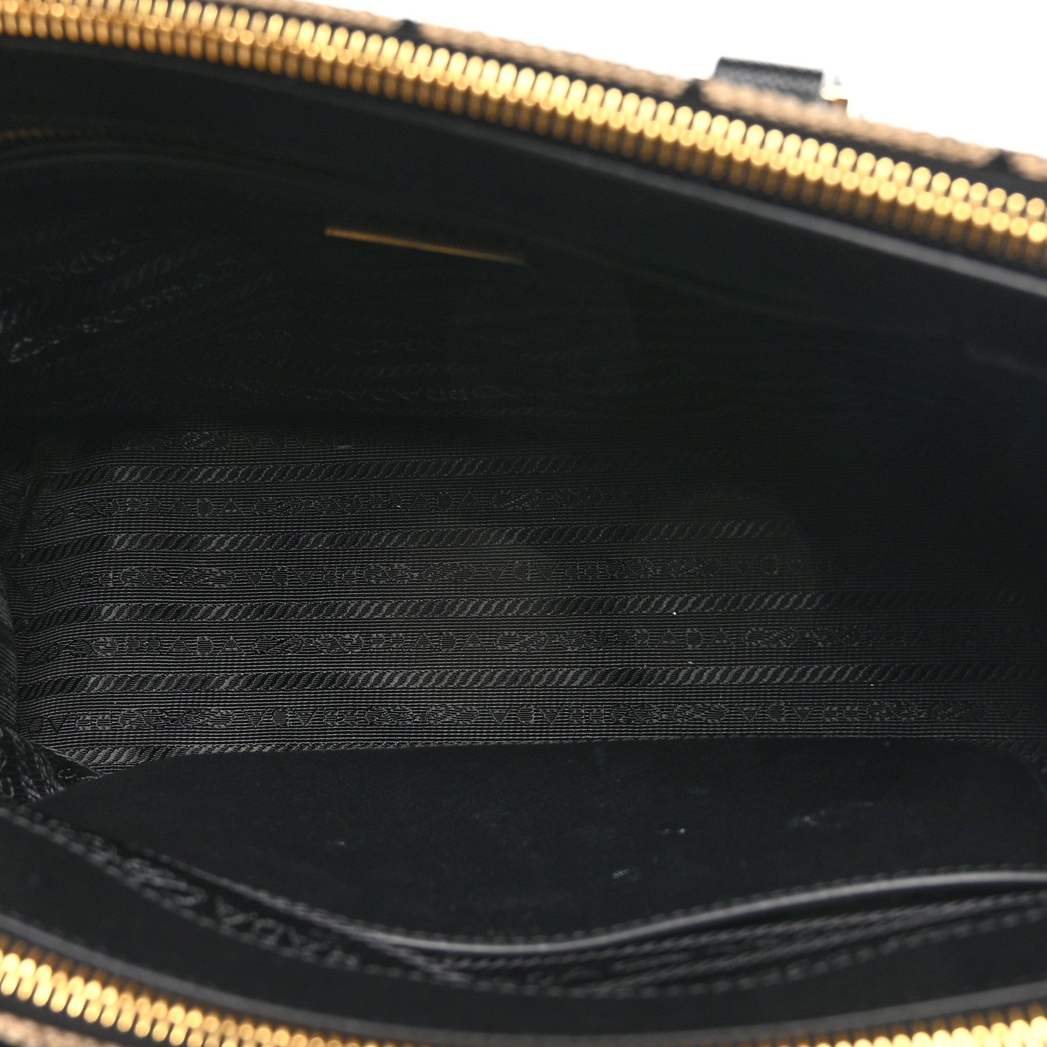 Prada Jacquard Saffiano Triangolo Symbole Embroidered Small Galleria Double Zip Tote Black Corda 5 of 10