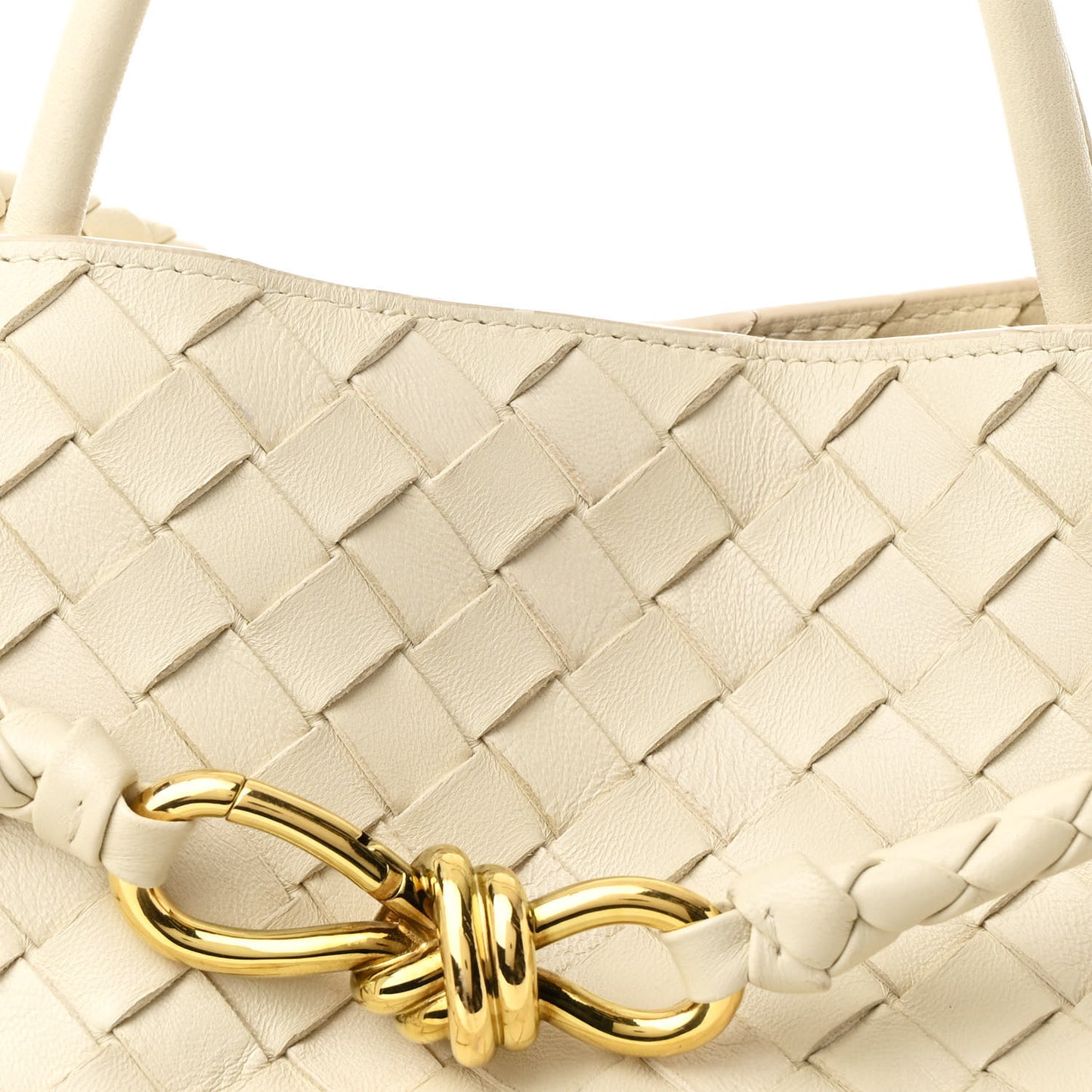 Nappa Intrecciato Large Andiamo Shoulder Bag Sea Salt