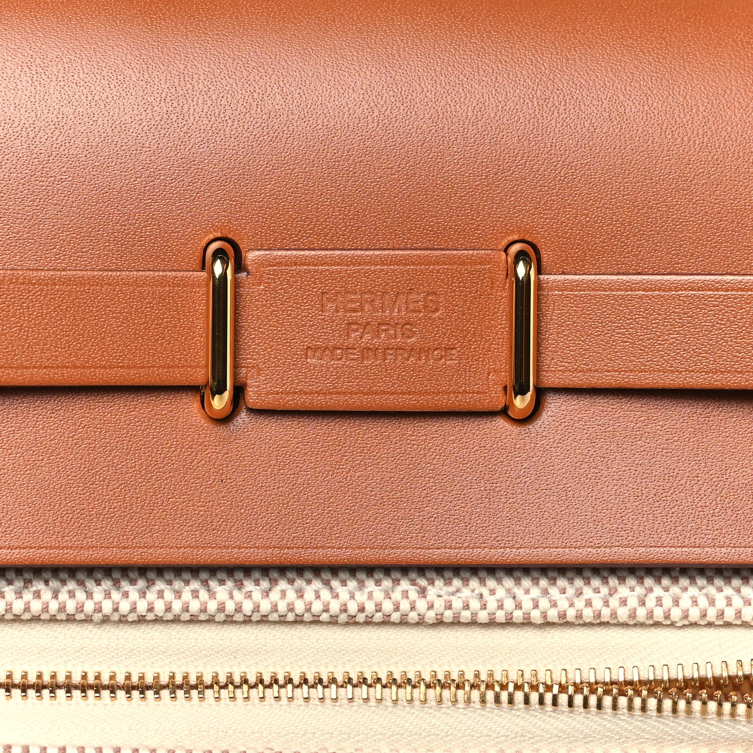 Hermes Military Toile Vache Hunter Herbag Zip Retourne 20 Ecru Beige Fauve 6 of 11