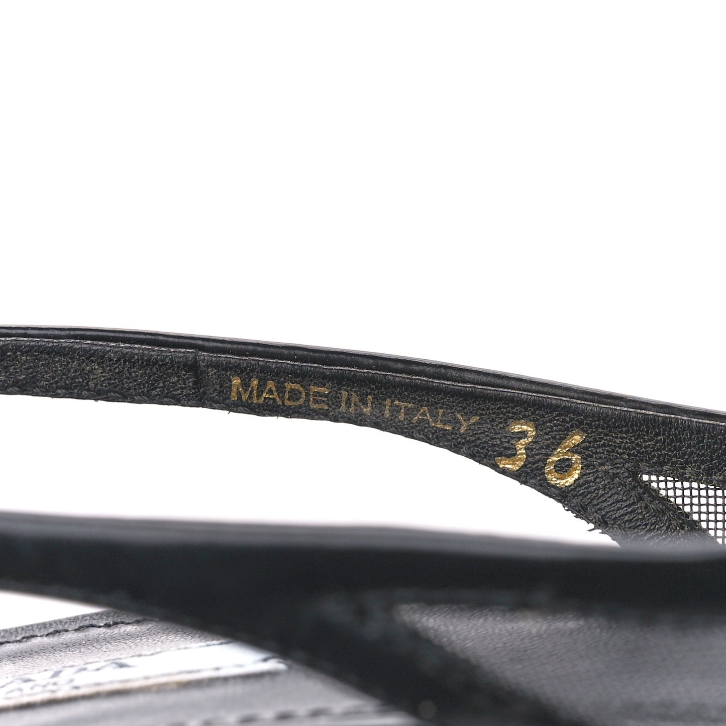 Mesh Nappa Triangle Logo Pointed Toe 45mm Slingback Pumps 36 Black