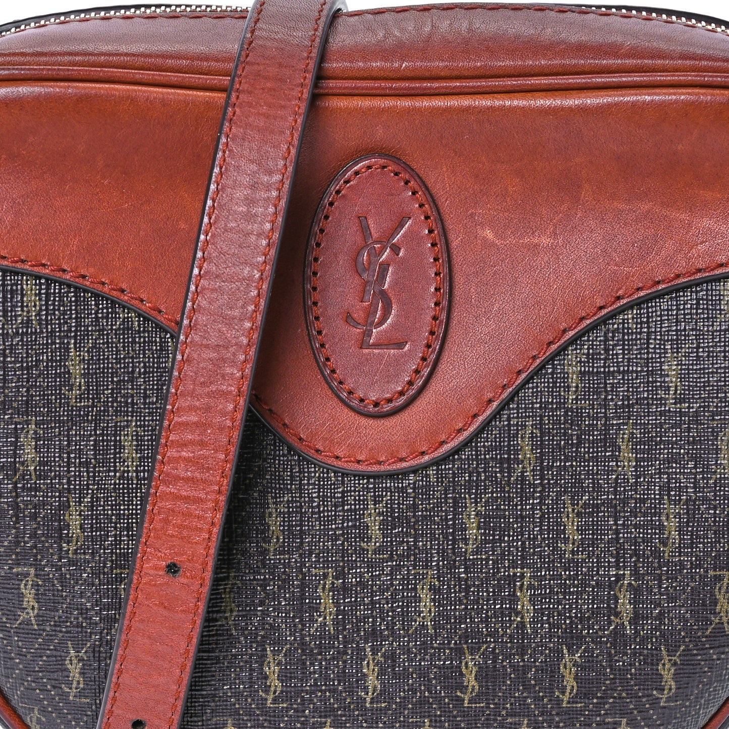 Canvas Smooth Calfskin Le Monogramme Coeur Crossbody Chestnut