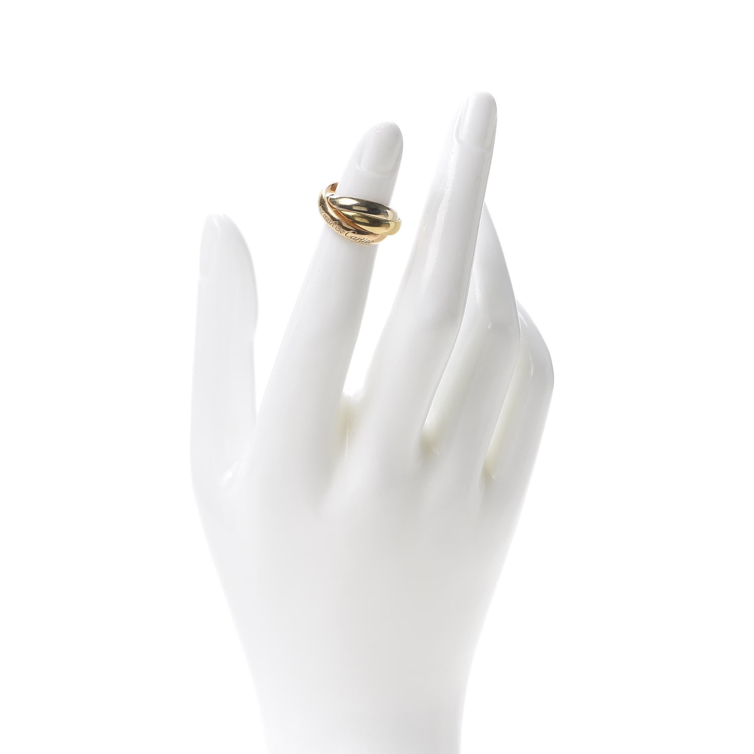 Cartier 18K Pink Yellow White Gold Classic Les Must De Trinity Ring 48 4.5 2 of 5