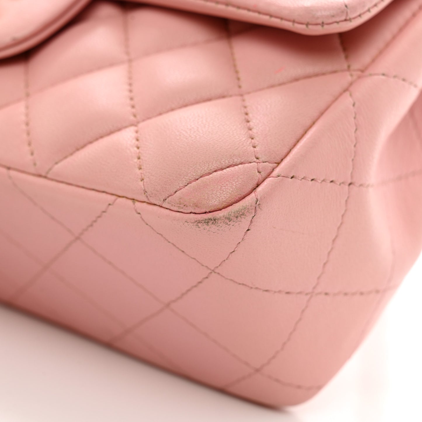 Lambskin Quilted Mini Rectangular Flap Pink
