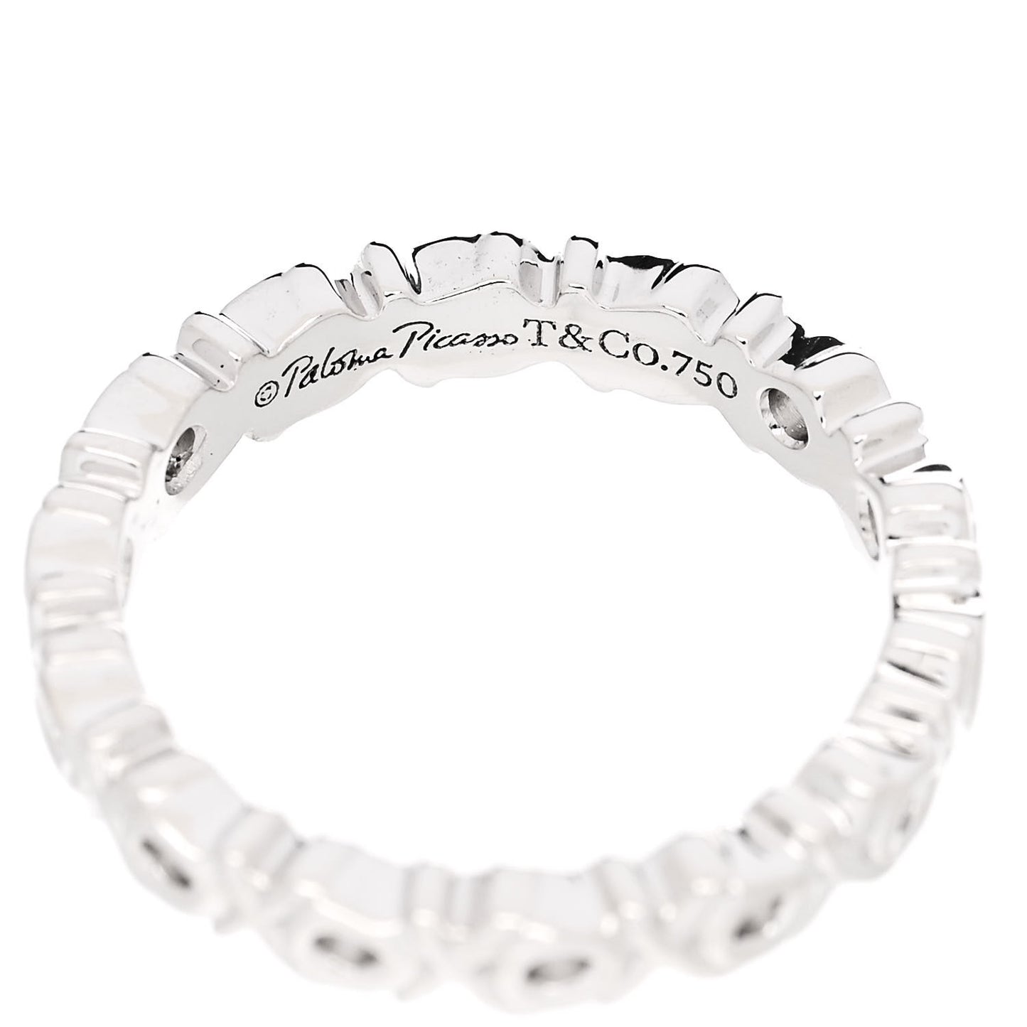 18K White Gold Diamond Paloma Picasso Graffiti Narrow Love and Kisses Ring 47 4