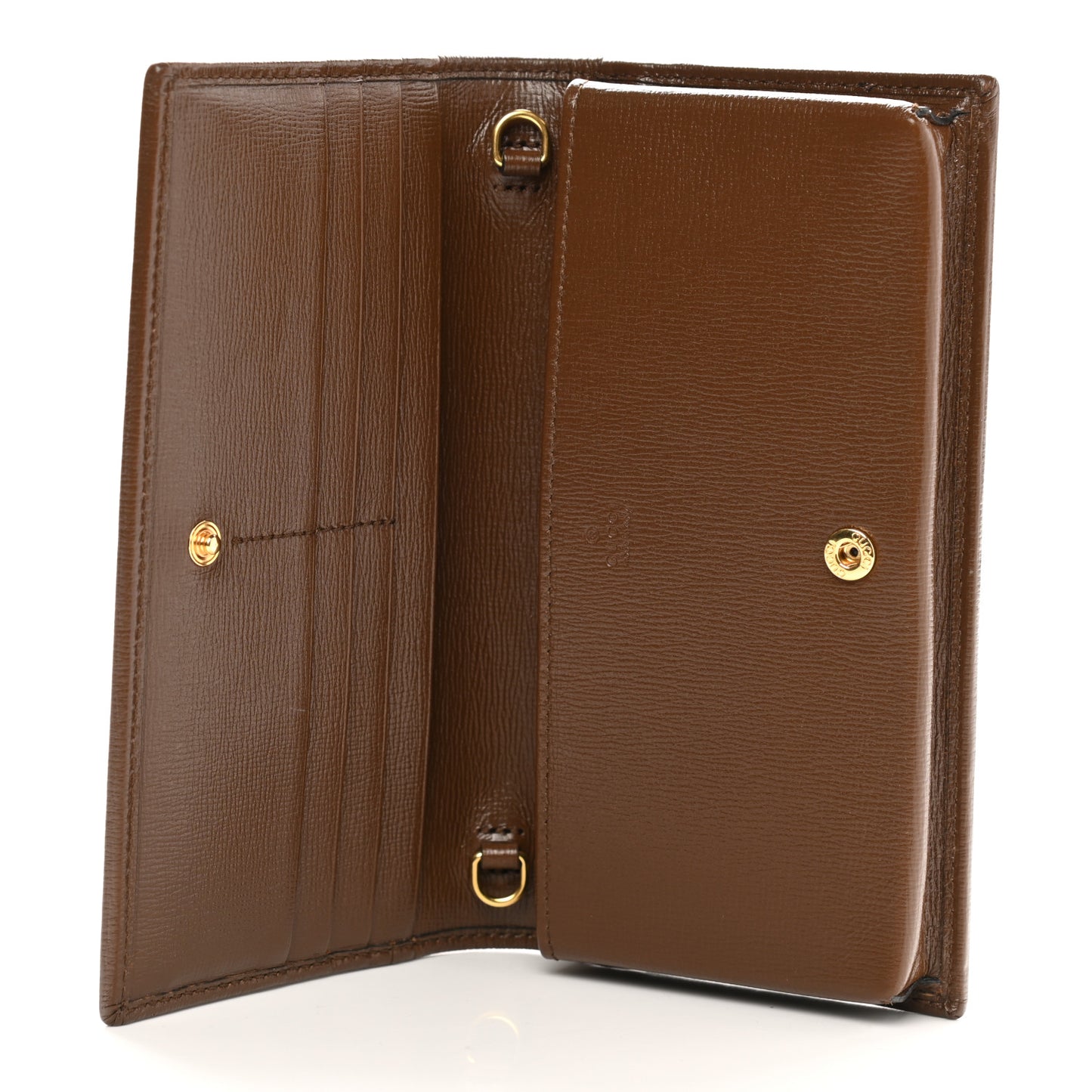 GG Supreme Monogram Azalea Calfskin Horsebit 1955 Wallet On Chain Beige Ebony Brown Sugar