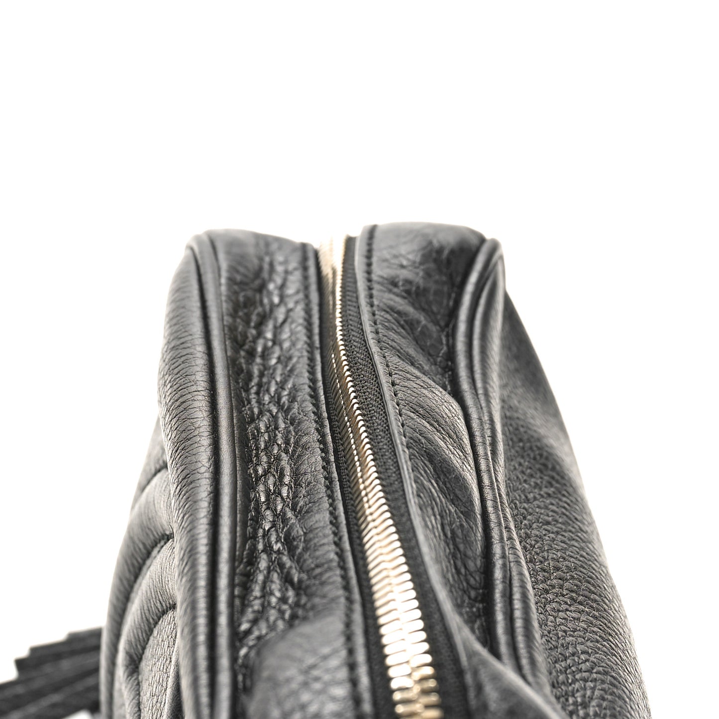 Pebbled Calfskin Small Soho Disco Bag Black