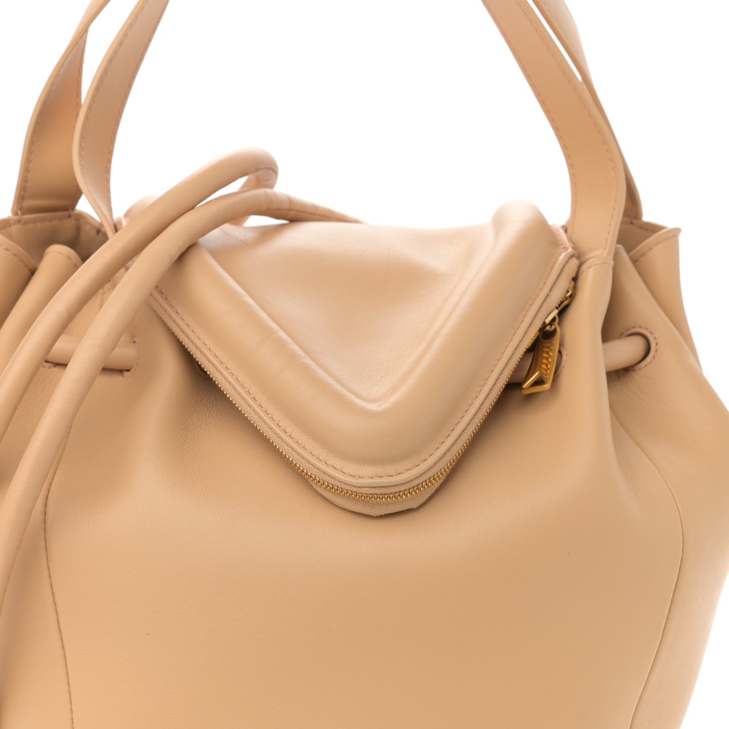 Calfskin Small Beak Tote Almond
