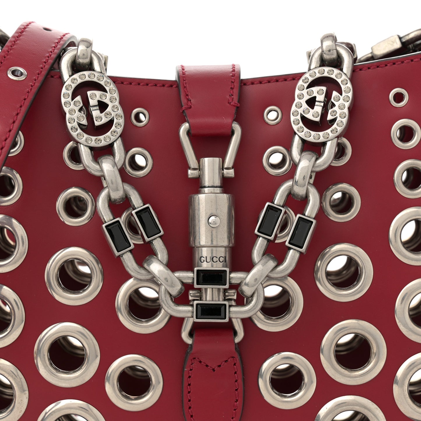 Calfskin Ha Ha Ha Jackie 1961 Eyelet Hobo Cherry Red