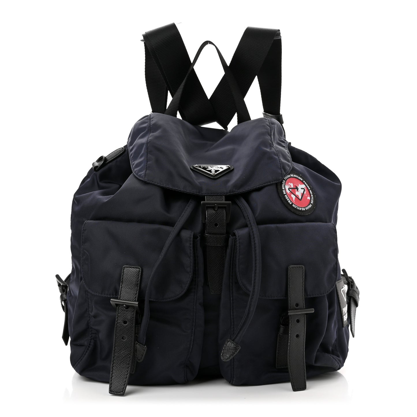 Re-Nylon Saffiano Medium Backpack Bleuette